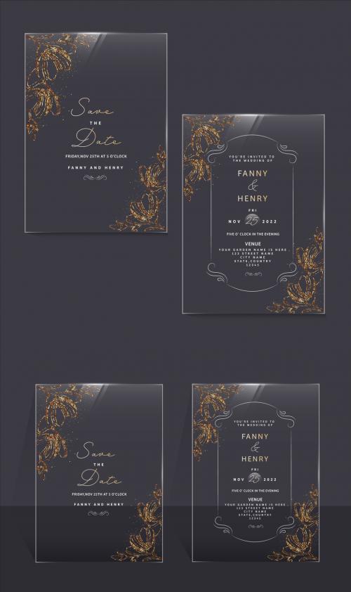 Transparent Wedding Card or Invitation Card Template