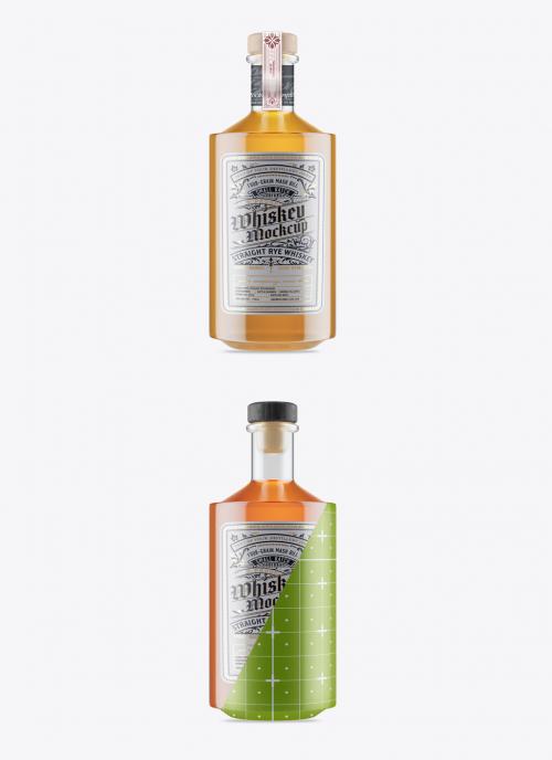 Glass Liquor Bottle Mockup