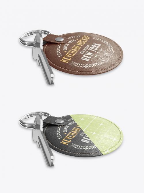 Leather Keychain Mockup