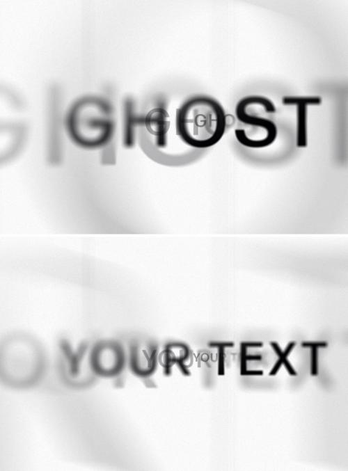Monochrome Ghostly Blur Text Effect Mockup