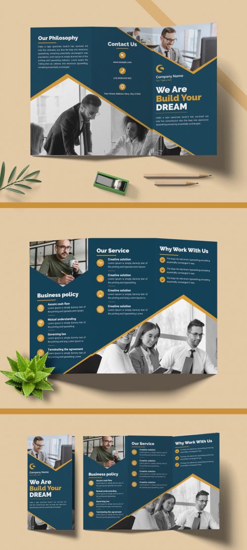 Trifold Brochures with Triangular Elements