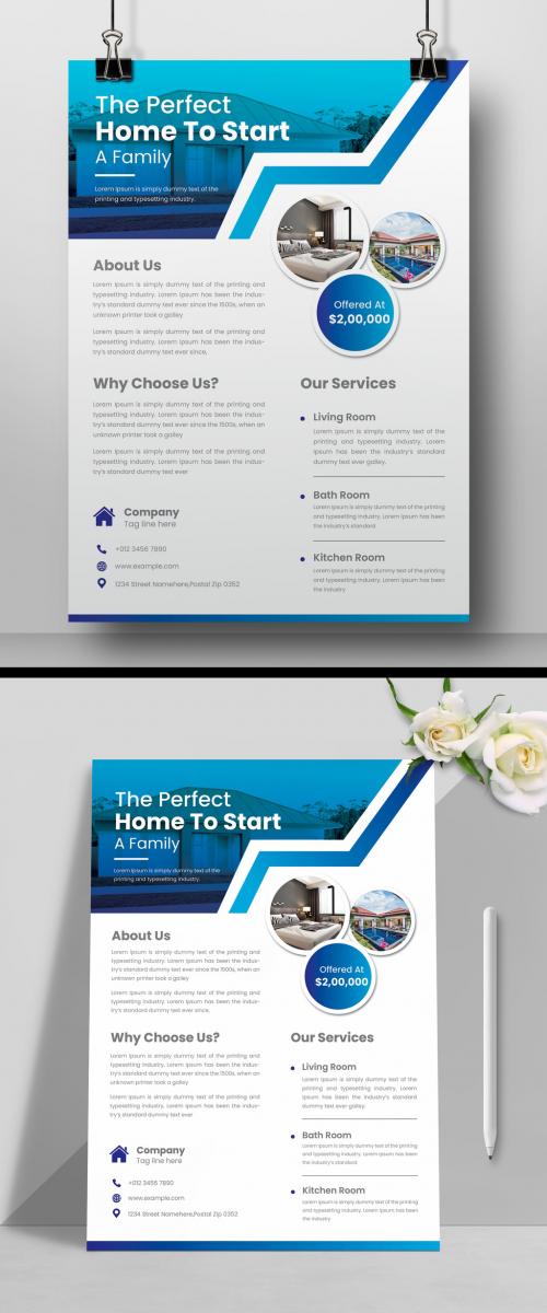 Blue and White Flyer Layout