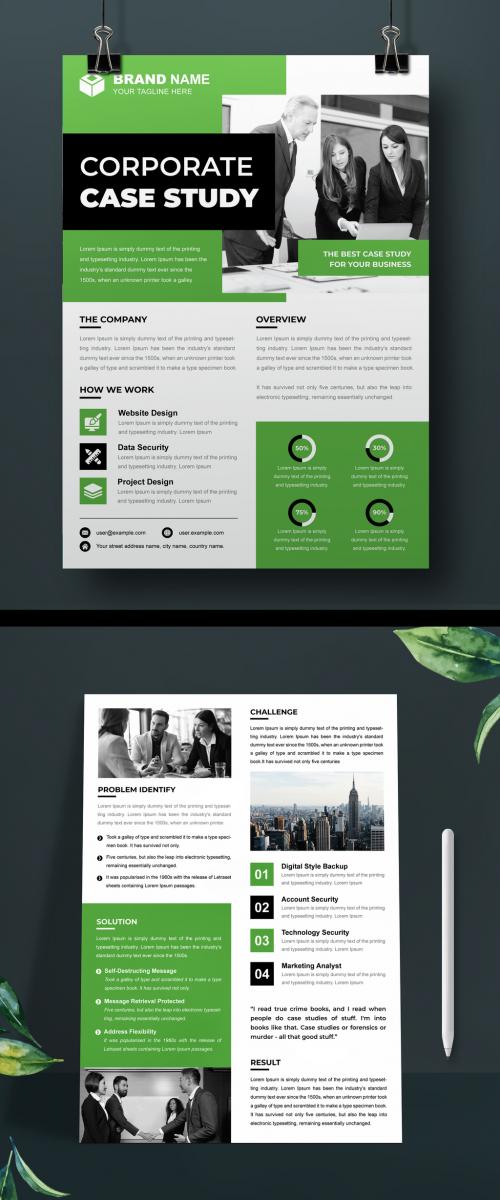 Case Study Layout with Green Accents