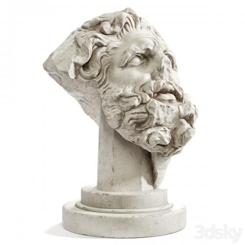 Giant's head bust sculpture