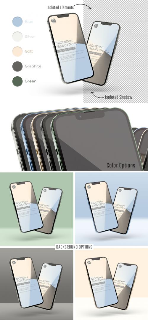 Mobile Phone Mockup Isolated on White