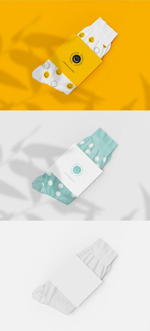 Socks with Label Mockup