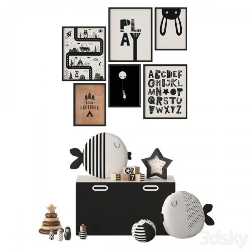 Black and white decor in the nursery Ikea Stuva