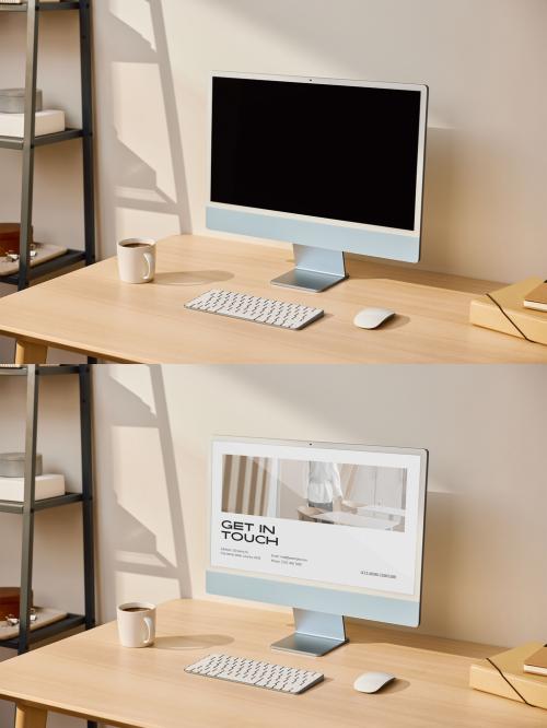 Computer Mockup on Desktop