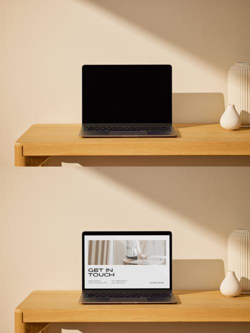 Forntal Laptop Mockup on Desk