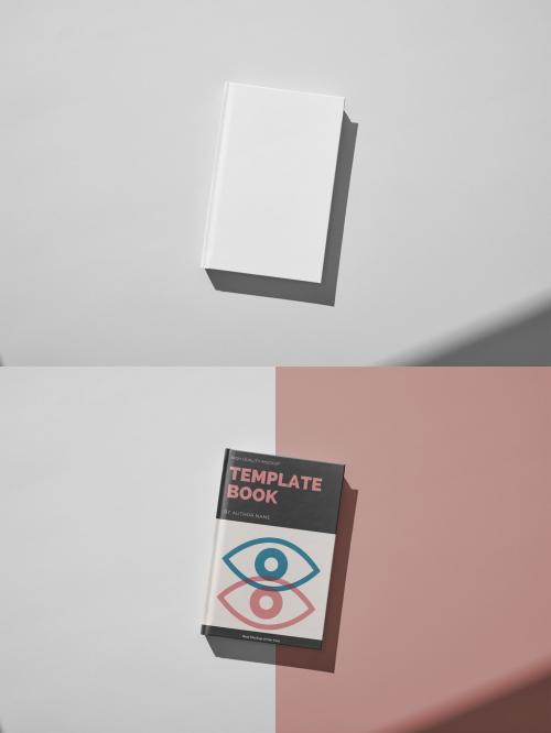 Overhead Photo of a Hardcover Book Mockup