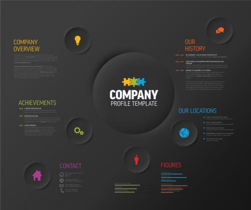 Dark Simple Company Infographic Profile Overview Design Template