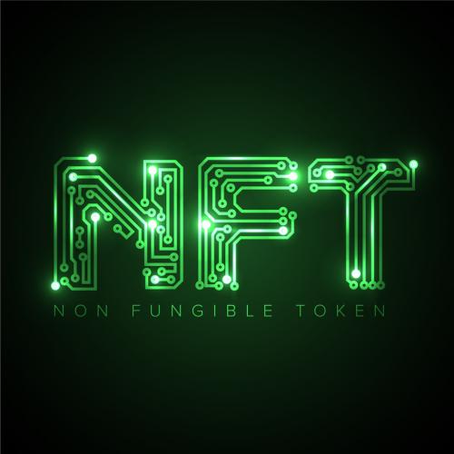 Nft Non Fungible Token Green Light Concept Illustration Template