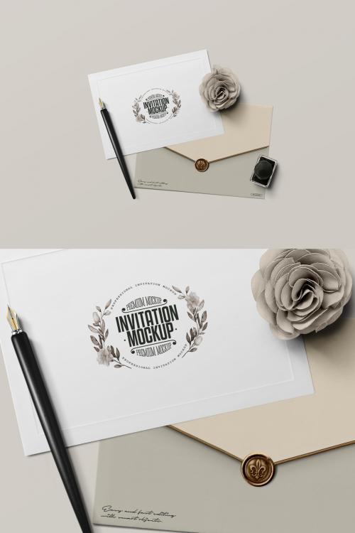 Invitation Mockup A4 Card Envelope