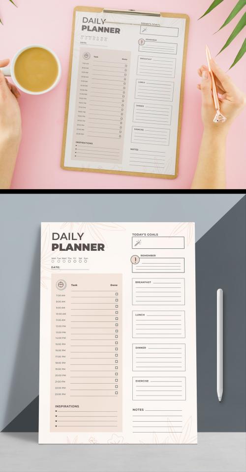 Daily Productivity Planner to Do List Layout