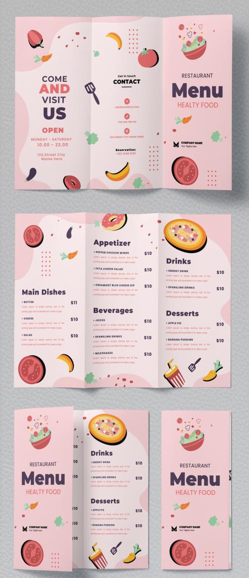 Trifold Restaurant Menu Brochure Layout