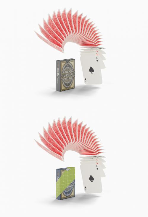 Box with Playing Cards Mockup