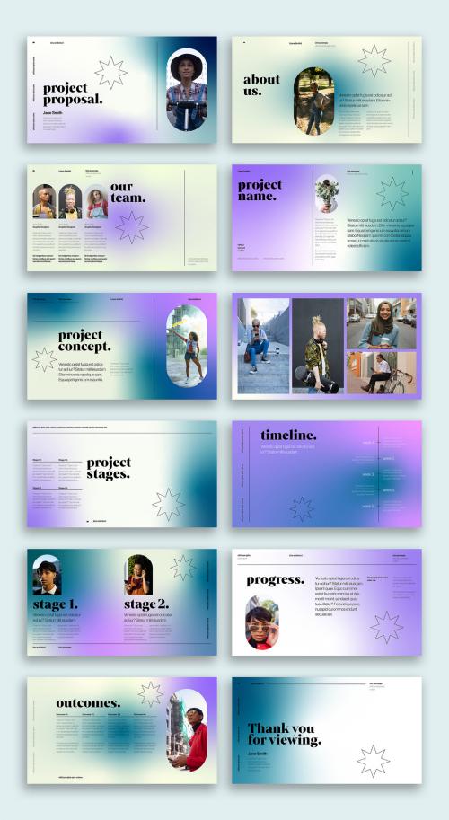 Pitch Deck with Gradient Backgrounds