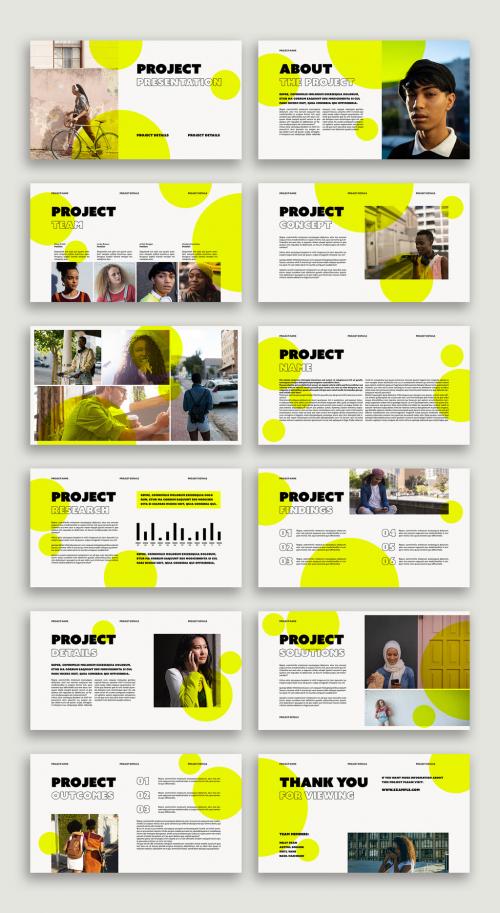 Pitch Deck with Yellow Circle Accents