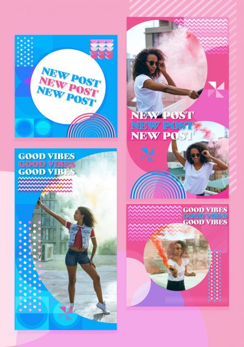 Risograph Print Style Social Media Posts