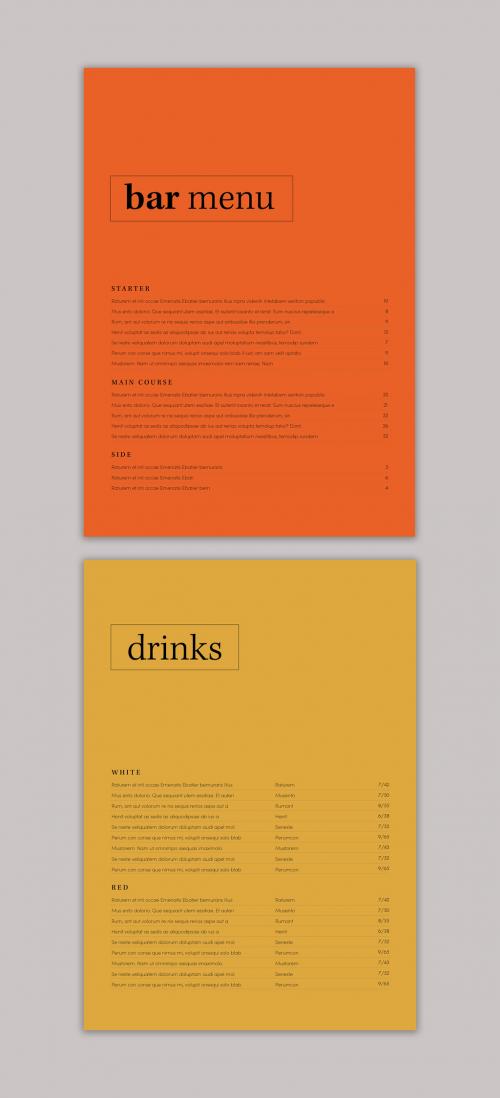 Minimal Orange and Yellow Menu Layout