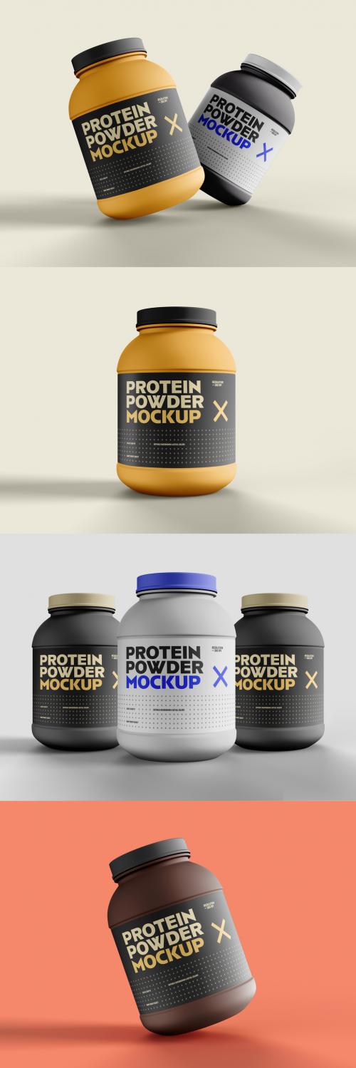 Food Supplement Plastic Jar Protein Mockup