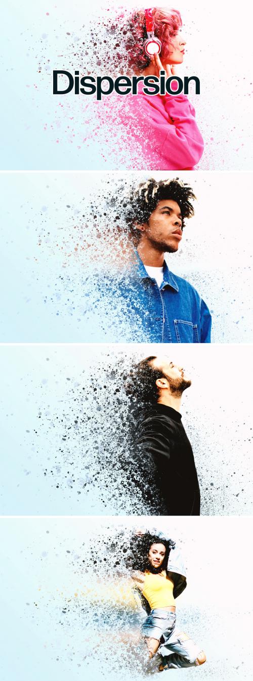 Paint Drops Dispersion Art Photo Effect Mockup