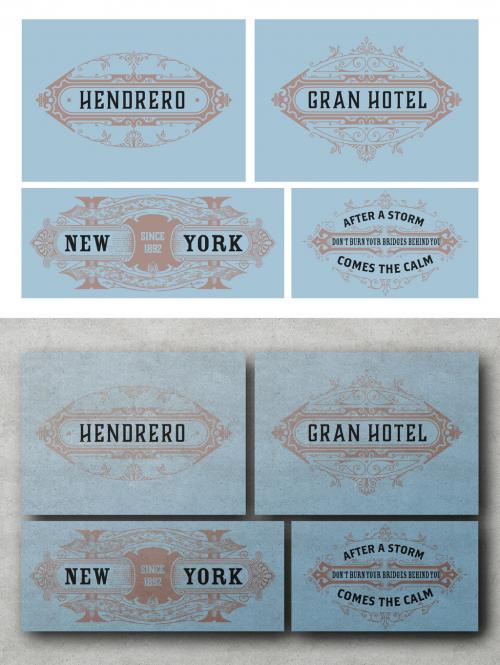 Set of 4 Vintage Labels for Packing