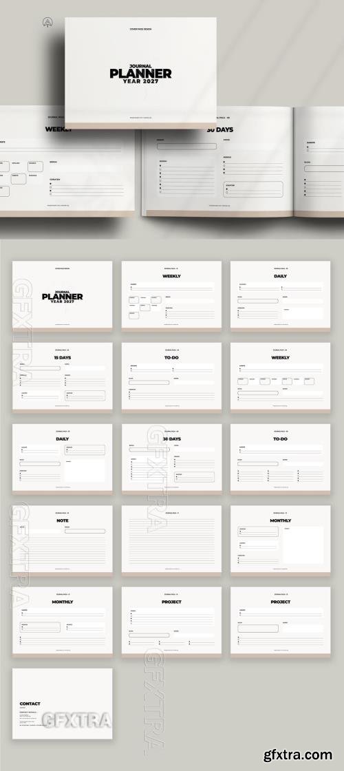 Journal Planner Landscape Template 717900684