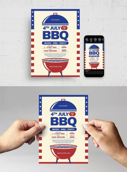 4th July Bbq Flyer Poster