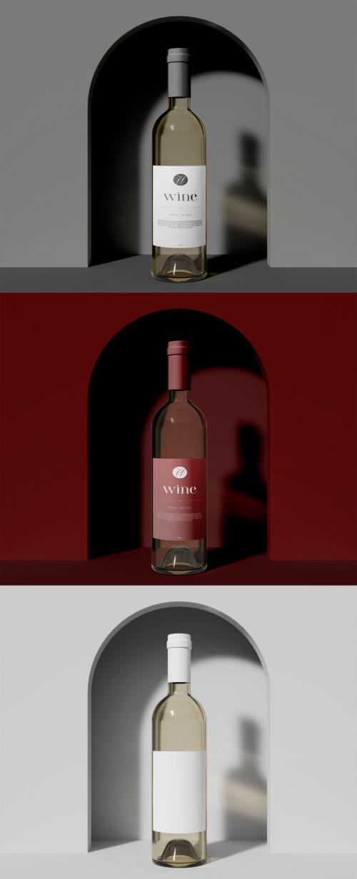 Isolated Wine Bottle Mockup