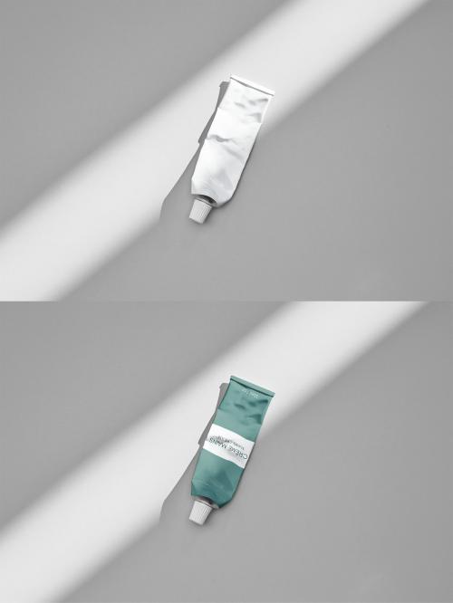 Used Cream Tube Mockup Nn Clear Background