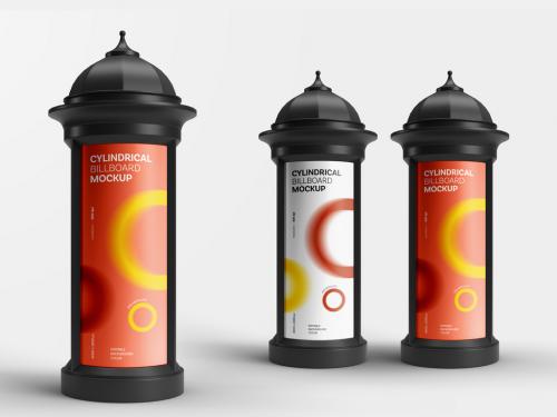 Cylindrical Billboard Mockup