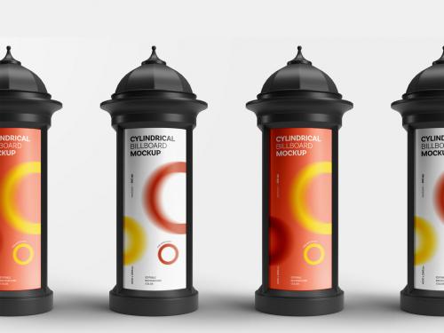 Cylindrical Billboard Mockup