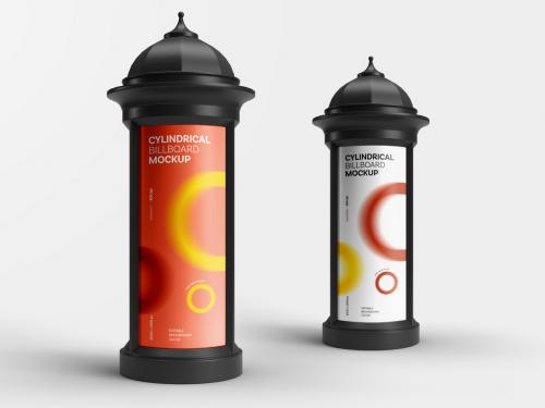 Cylindrical Billboard Mockup