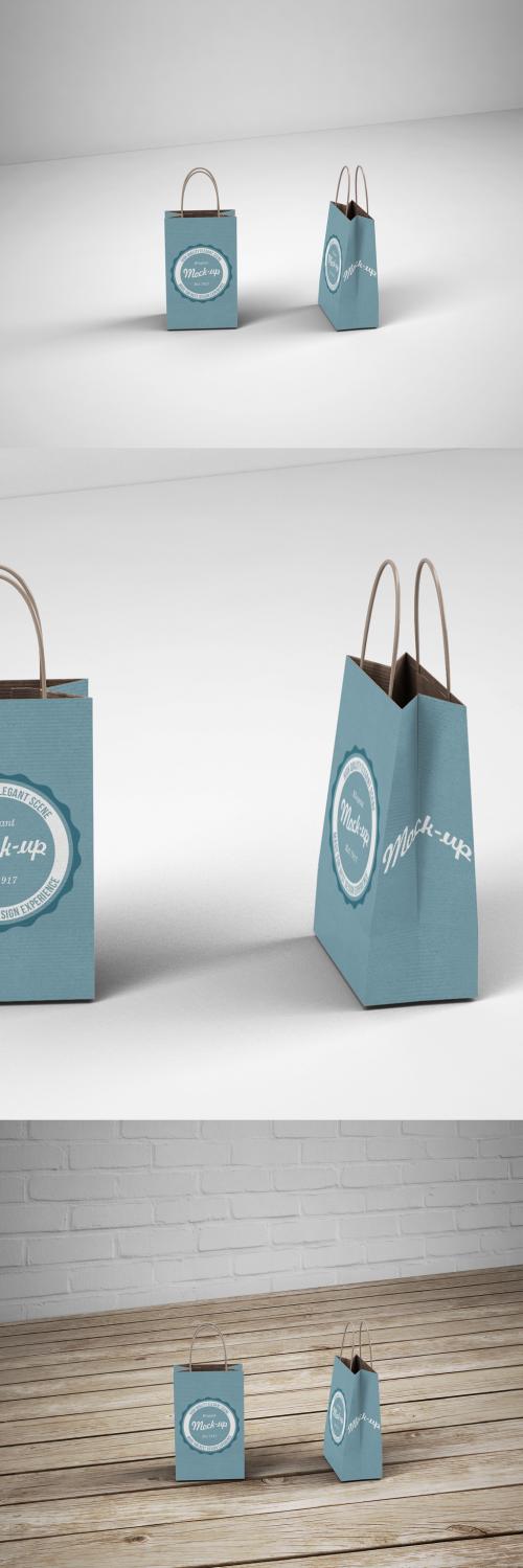 Craft Paper Shopping Mini Bag Mock-Up Scene
