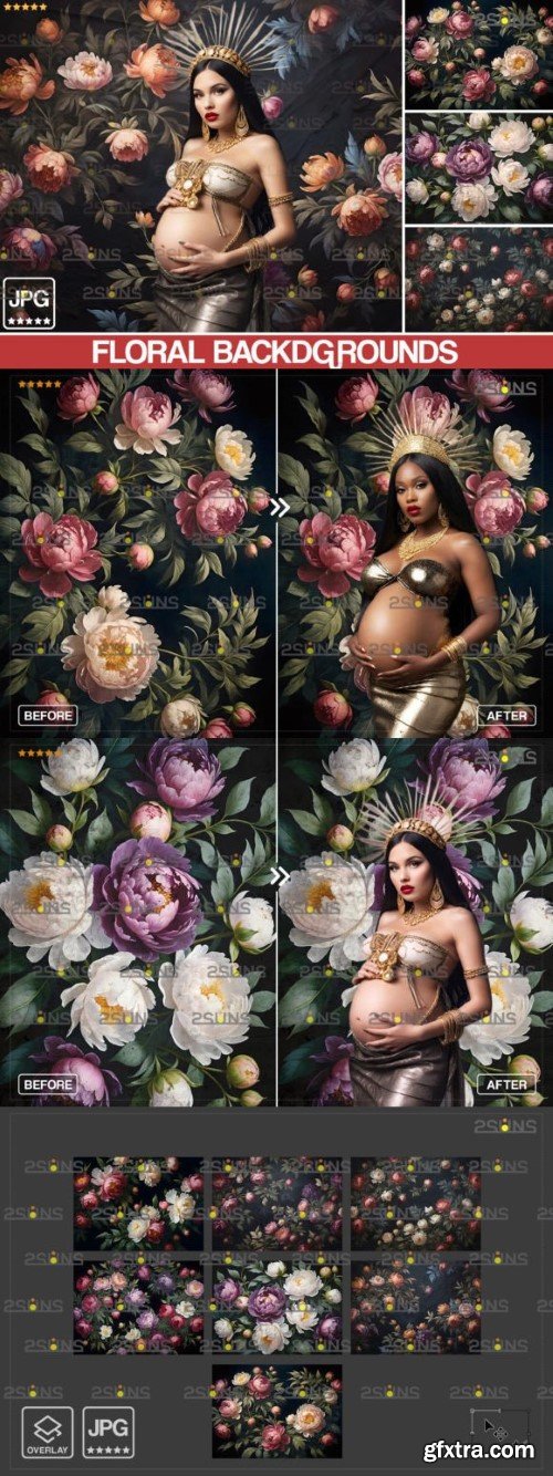 Floral Backgrounds Maternity Studio