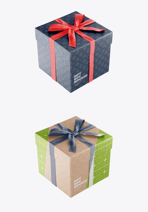 Glossy Gift Box Mockup