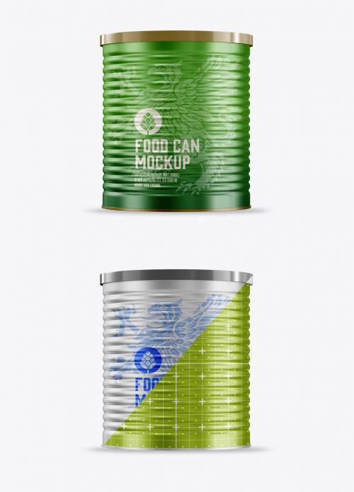 Food Metallic Can Mockup