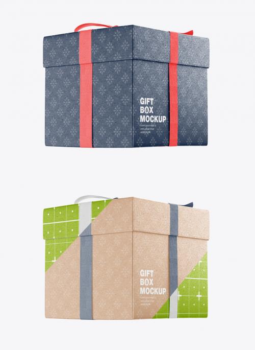 Glossy Gift Box Mockup