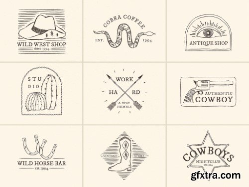 Cowboy Themed Logo Design Collection