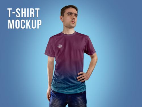 Man in T-Shirt Mockup