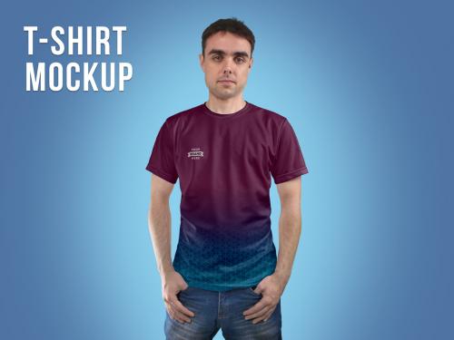 Man in T-Shirt Mockup