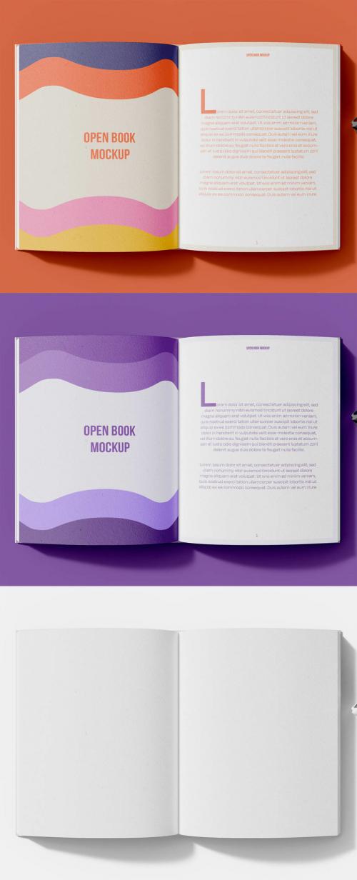 Top View of Open Book Mockup