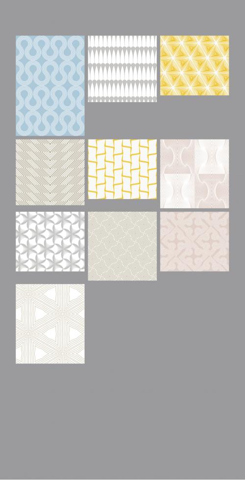 Pastel Colored Simple Geometric Seamless Pattern Collection