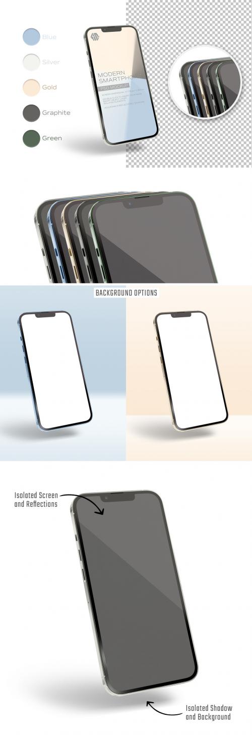 Mobile Phone Mockup Isolated on White