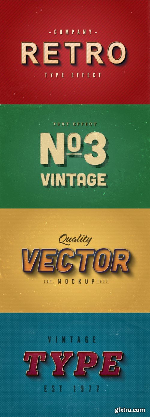 Retro and Vintage Text Effects Set