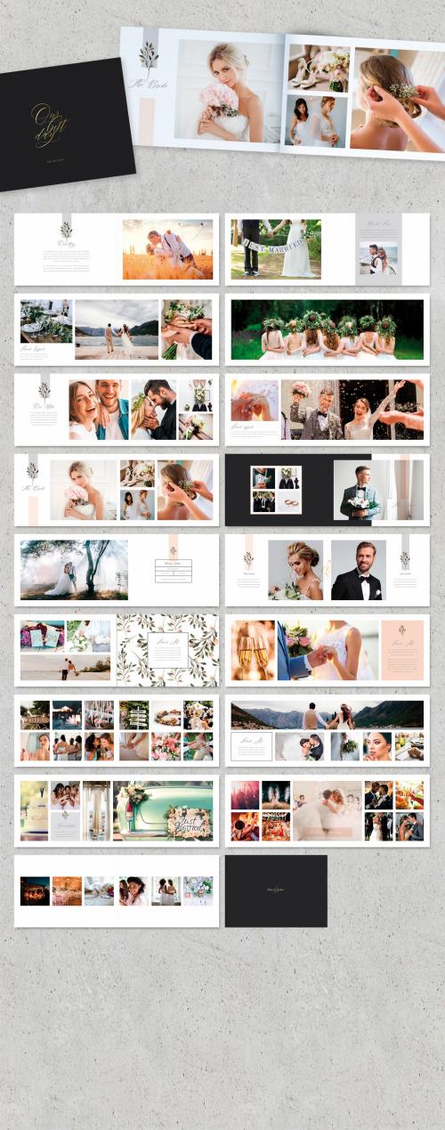 Minimal Watercolor Nude Style Wedding Album