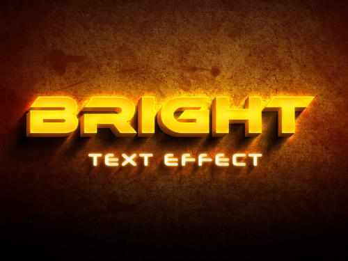 Hot Glowing Metal Text Effect Mockup