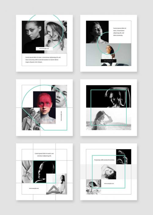 Social Media Set with Abstract Geometry Design