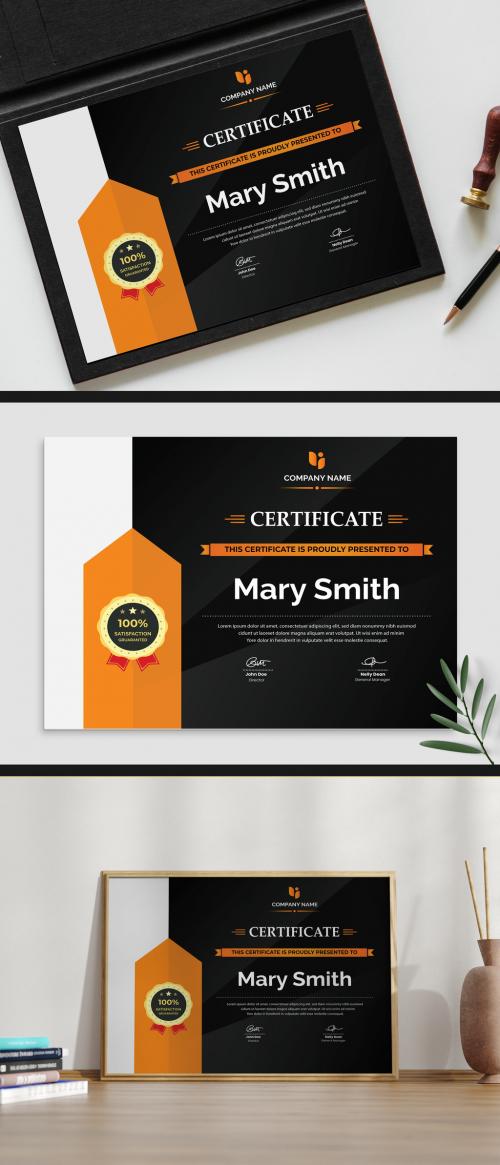 Portrait and Landscape Certificates with Signature Layout